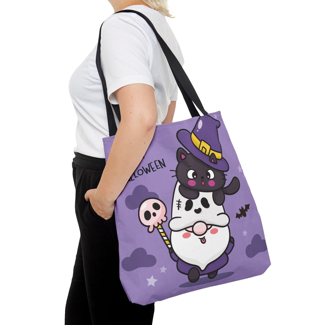 Halloween Cat and Gnome Tote Bag - Happy Little Kitty