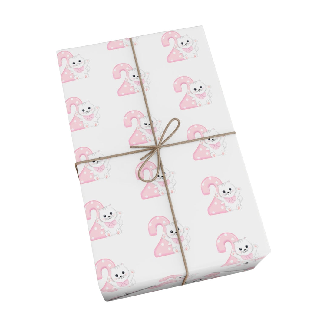 Happy 2nd Birthday Cat Gift Wrap - Happy Little Kitty