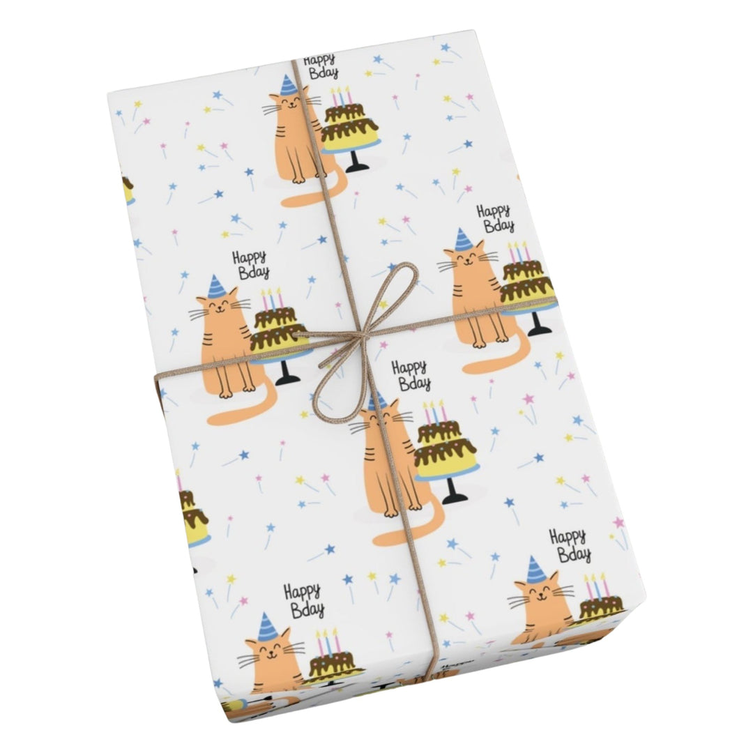 Happy Bday Cat Gift Wrap - Happy Little Kitty