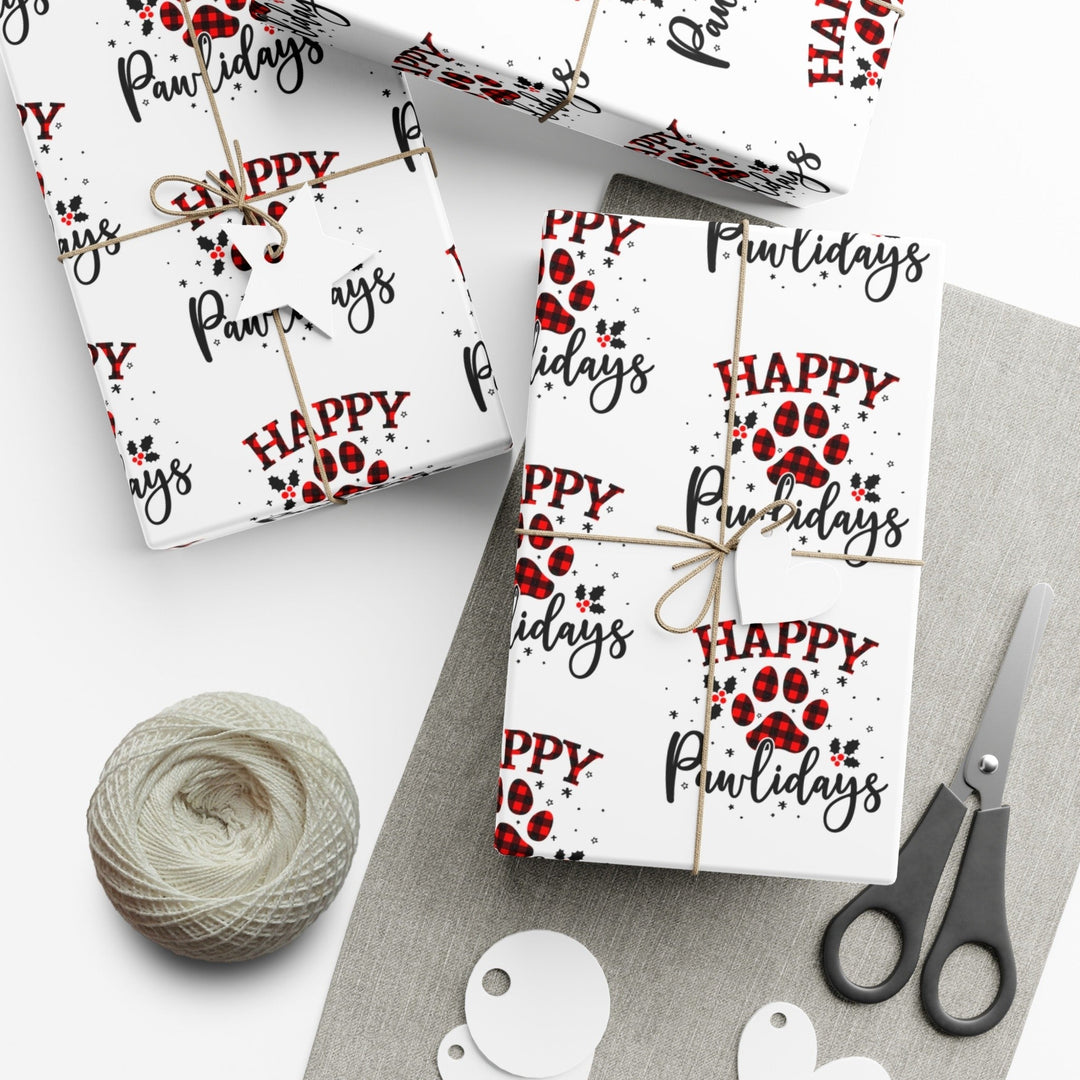 Happy Pawlidays Gift Wrap - Happy Little Kitty