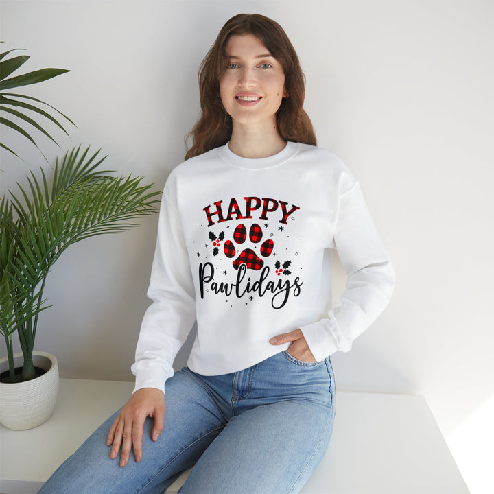 Happy Pawlidays Unisex Crewneck Sweatshirt - Happy Little Kitty