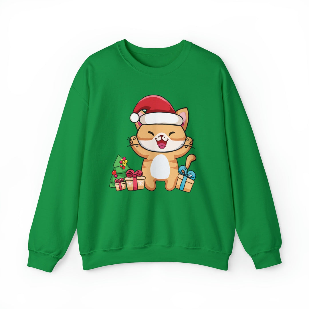 Happy Santa Cat Crewneck Sweatshirt - Happy Little Kitty