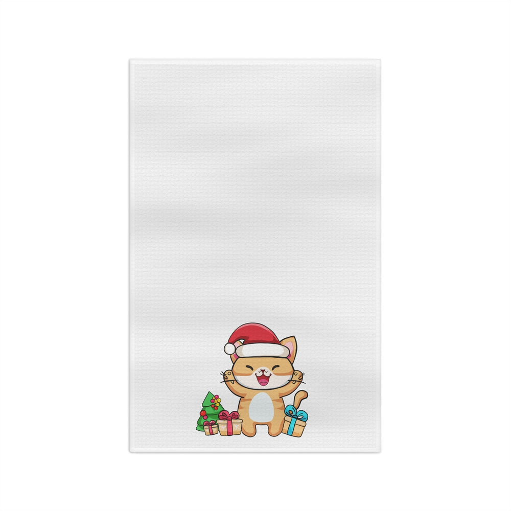 Happy Santa Cat Tea Towel - Happy Little Kitty