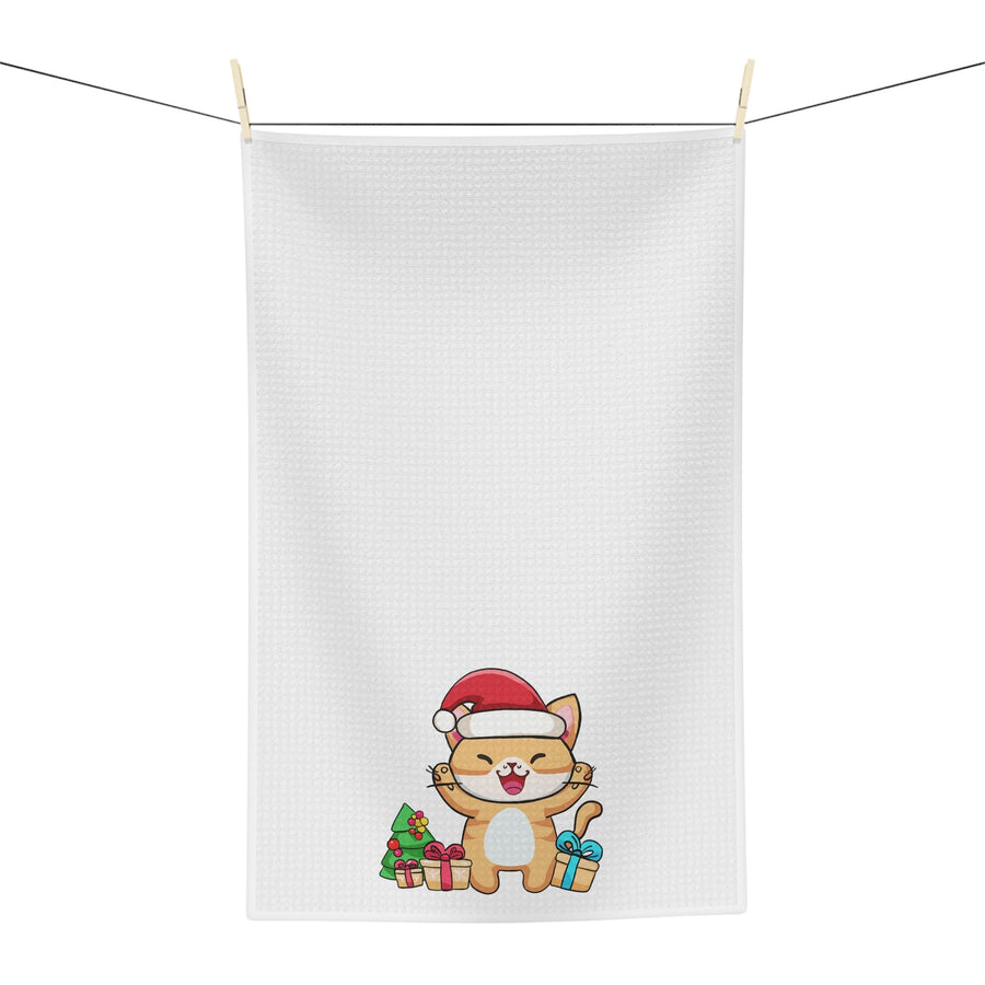 Happy Santa Cat Tea Towel - Happy Little Kitty