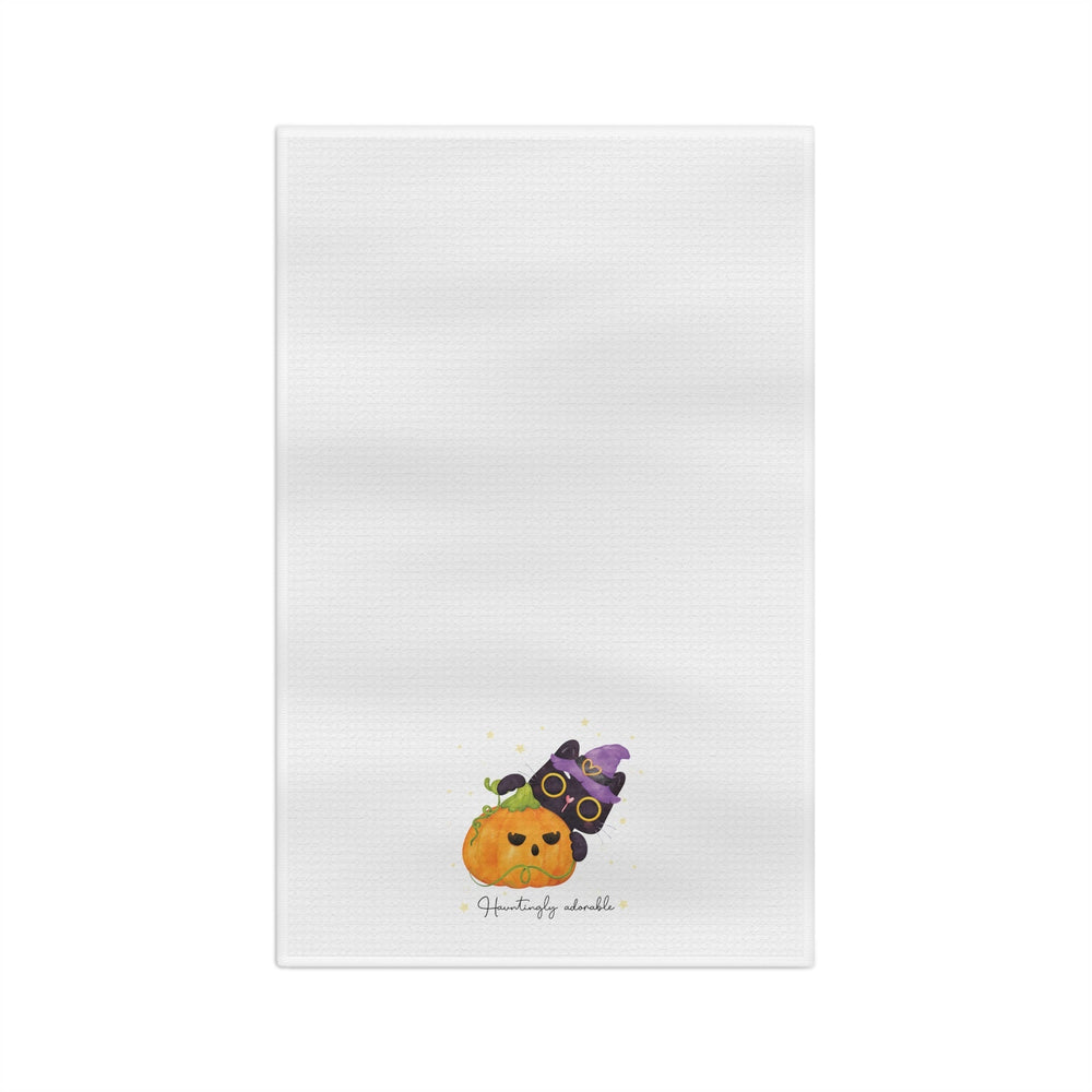 Hauntingly Adorable Halloween Tea Towel - Happy Little Kitty