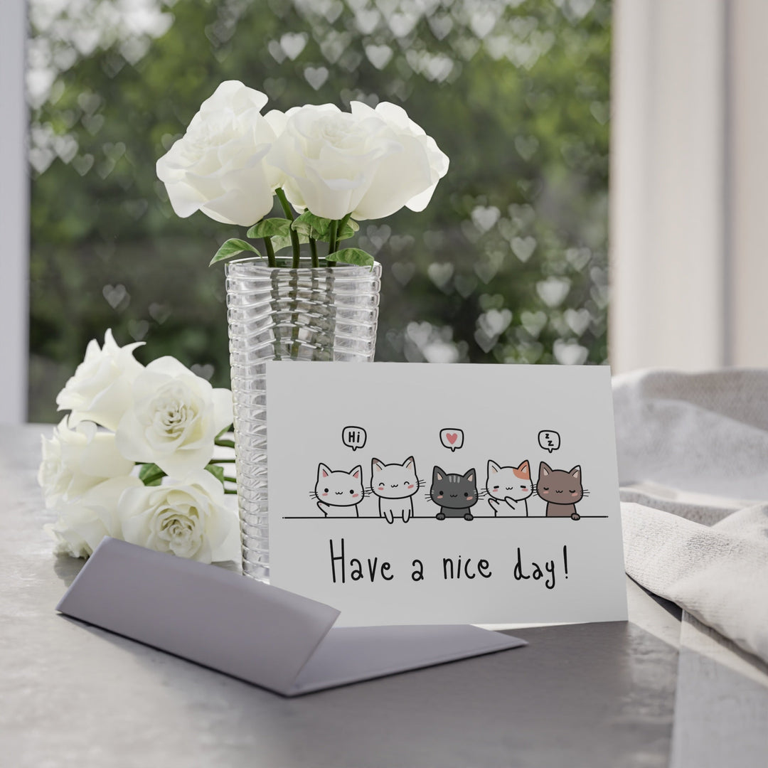 Have a Nice Day Greeting Card - Happy Little Kitty