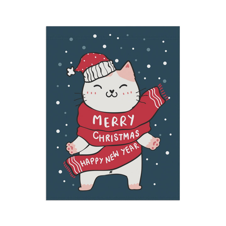 Holiday Greetings Cat Garden & House Banner - Happy Little Kitty