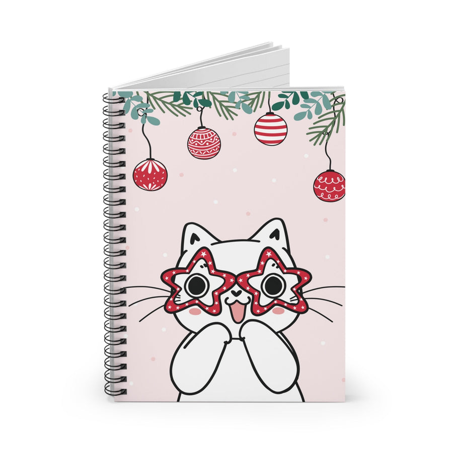 Holiday Joy Kitty Spiral Notebook - Happy Little Kitty