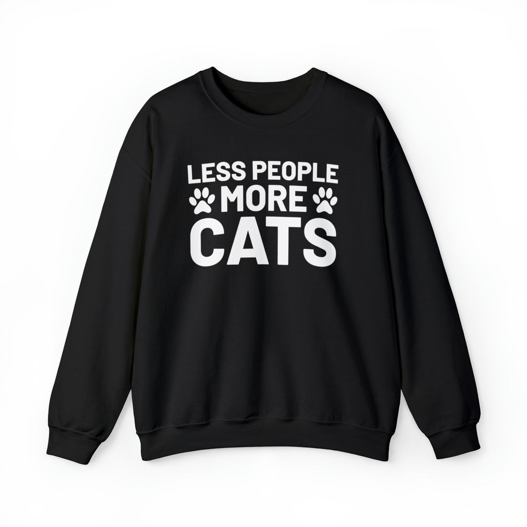Less People More Cats Crewneck Sweatshirt - Happy Little Kitty