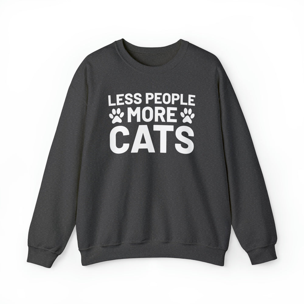 Less People More Cats Crewneck Sweatshirt - Happy Little Kitty