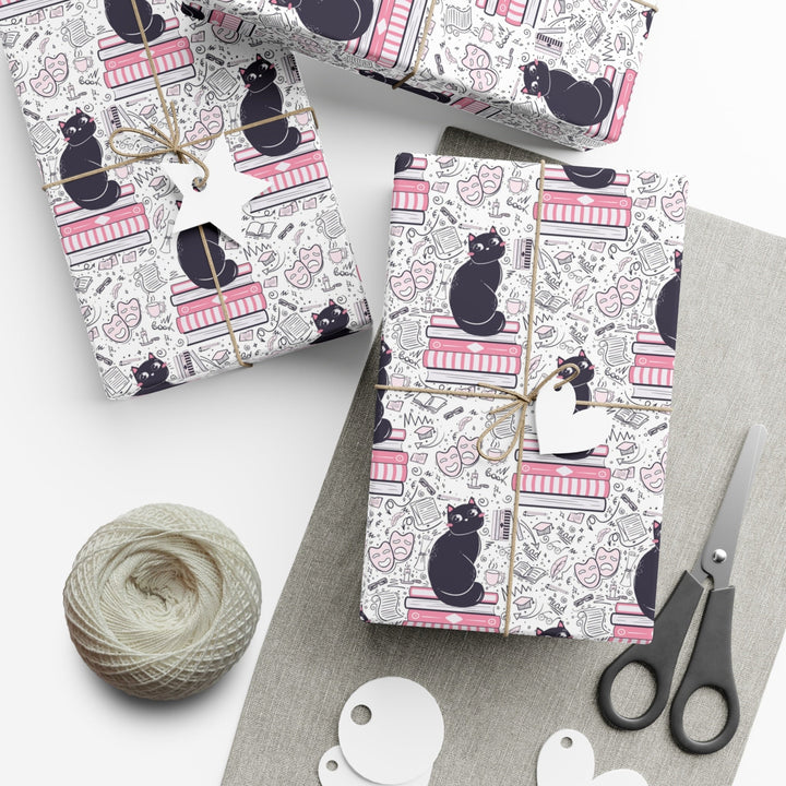 Literature Cat Gift Wrap - Happy Little Kitty