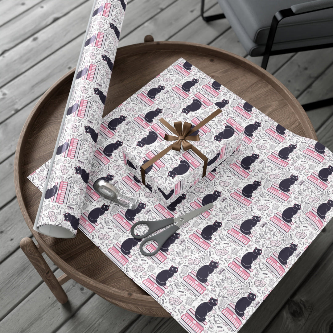 Literature Cat Gift Wrap - Happy Little Kitty