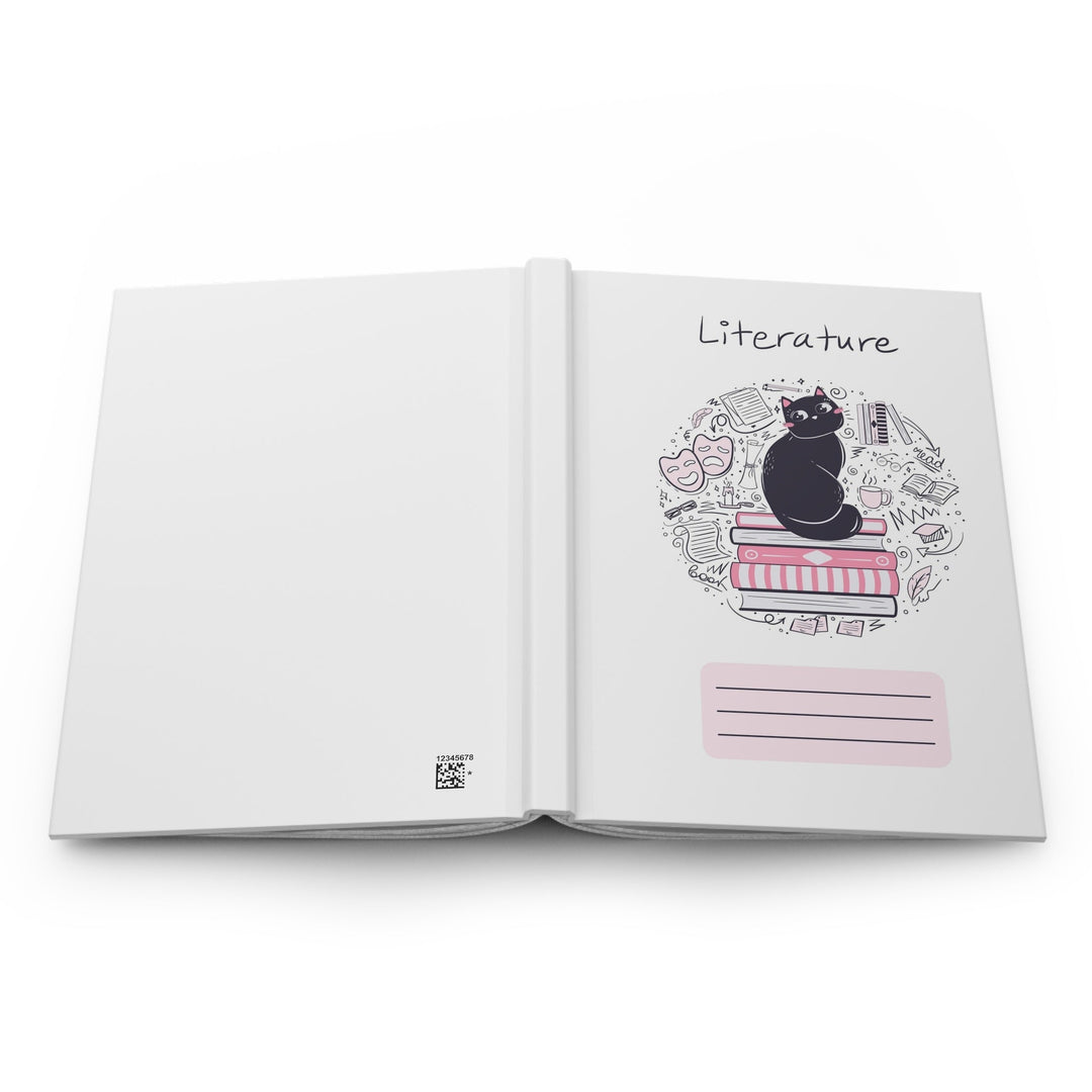 Literature Cat Hardcover Journal - Happy Little Kitty