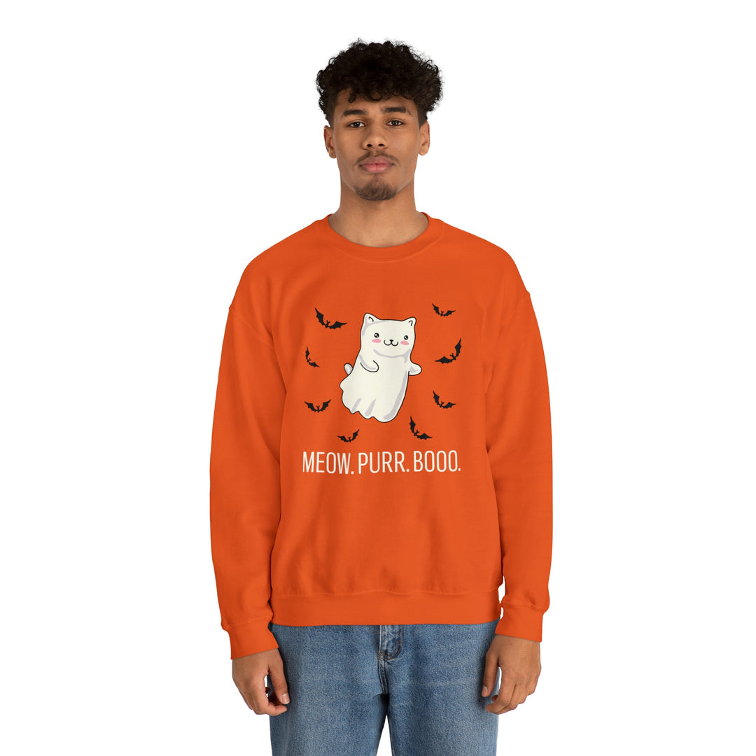 Meow. Purr. Boo. Unisex Crewneck Sweatshirt - Happy Little Kitty