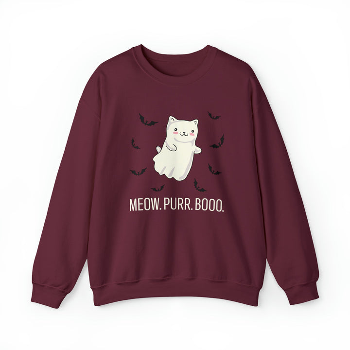 Meow. Purr. Boo. Unisex Crewneck Sweatshirt - Happy Little Kitty