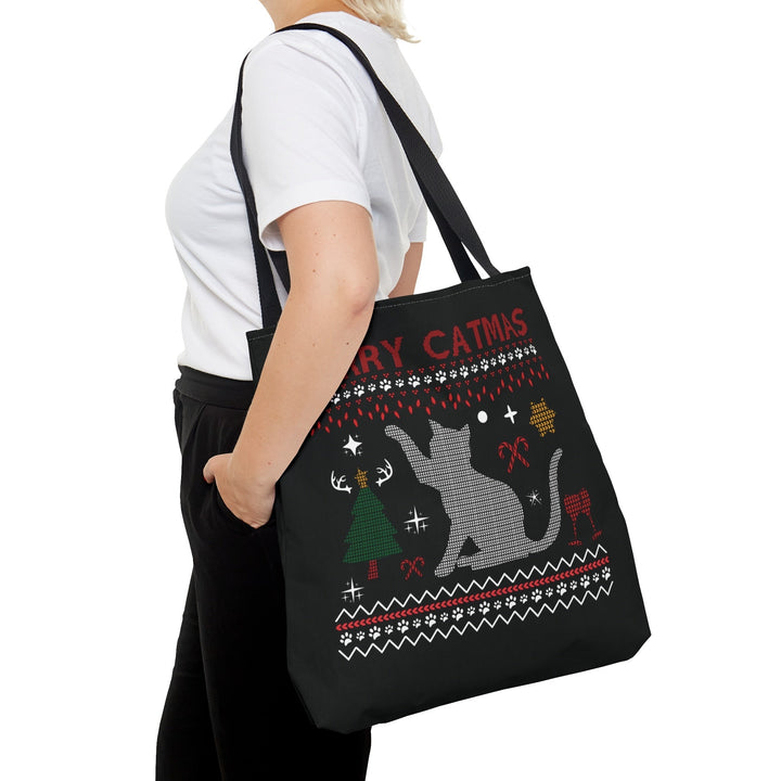 Merry Catmas Tote Bag - Happy Little Kitty