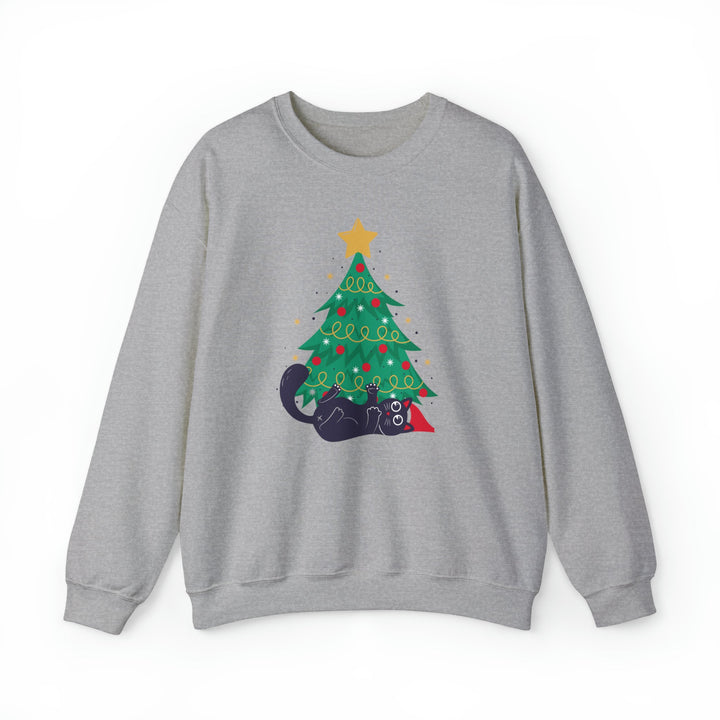 Mischievous Christmas Kitty Crewneck Sweatshirt - Happy Little Kitty