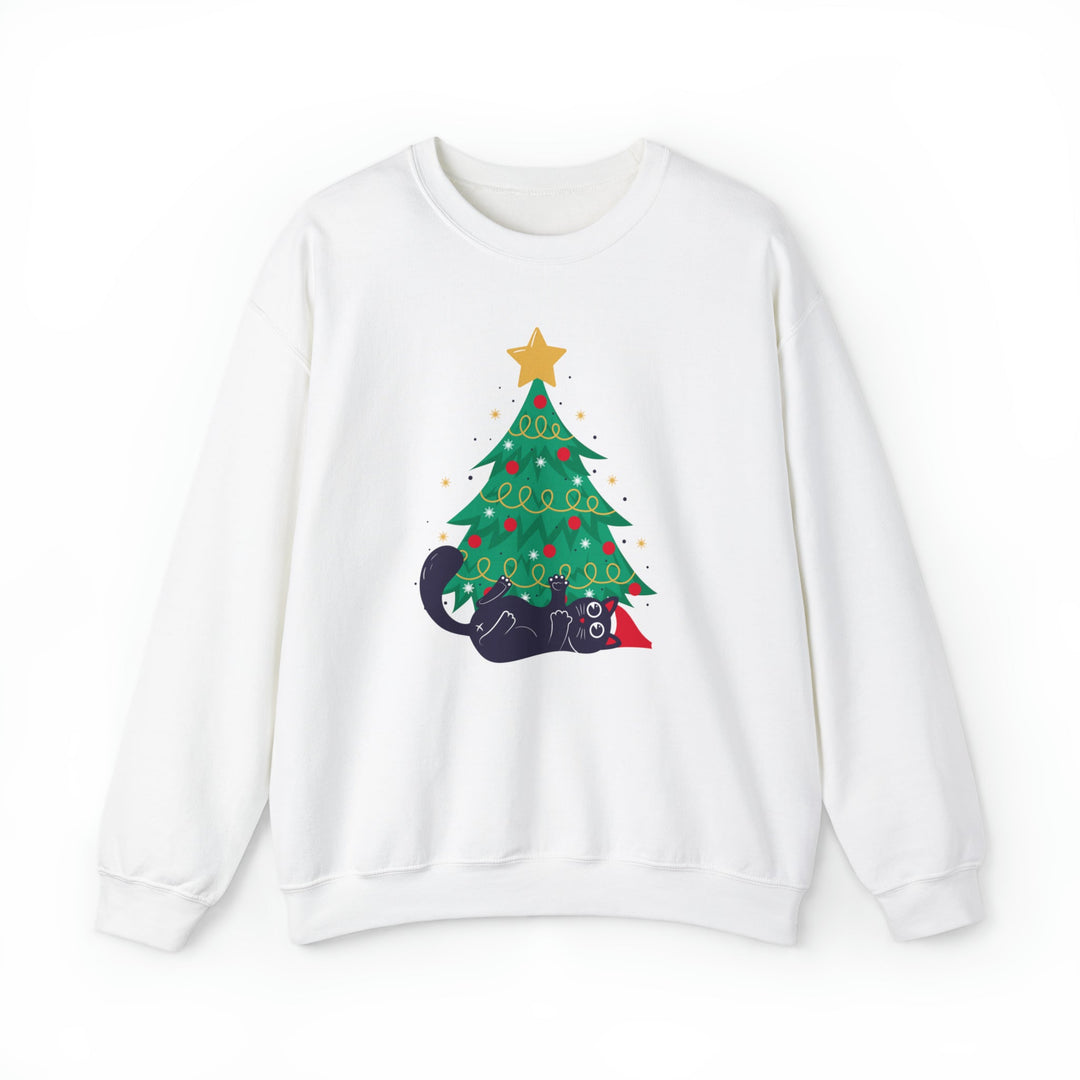 Mischievous Christmas Kitty Crewneck Sweatshirt - Happy Little Kitty