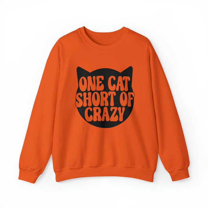 One Cat Short of Crazy Crewneck Sweatshirt - Happy Little Kitty