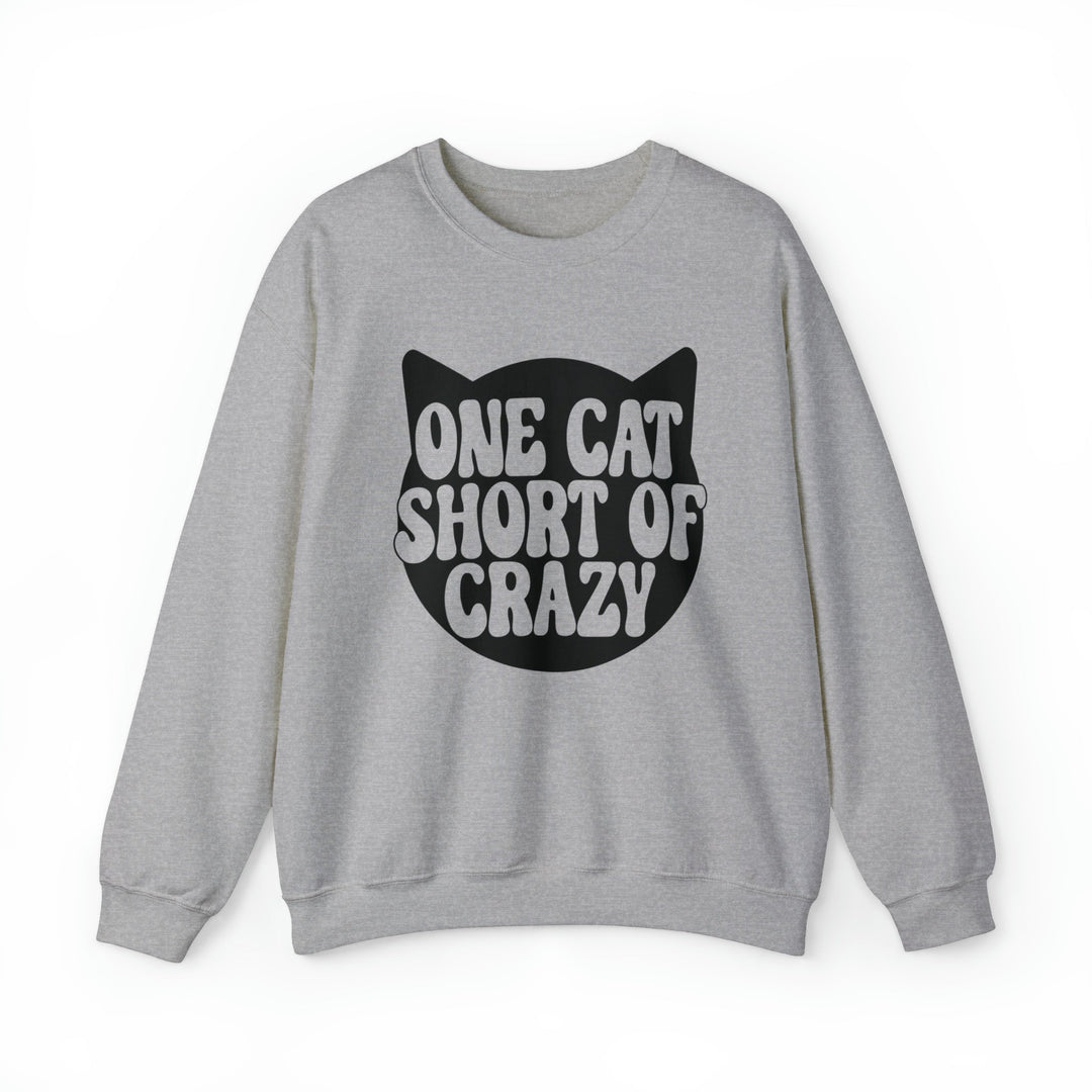 One Cat Short of Crazy Crewneck Sweatshirt - Happy Little Kitty