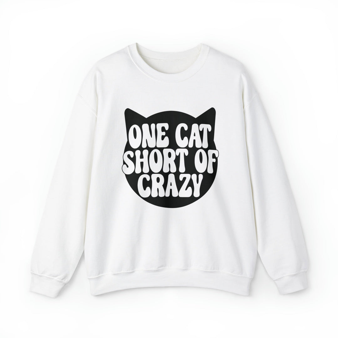 One Cat Short of Crazy Crewneck Sweatshirt - Happy Little Kitty