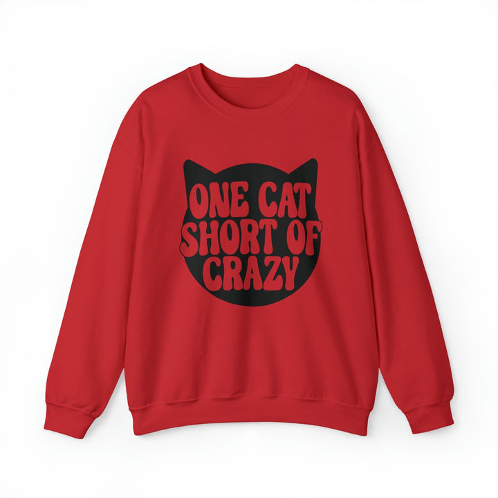 One Cat Short of Crazy Crewneck Sweatshirt - Happy Little Kitty