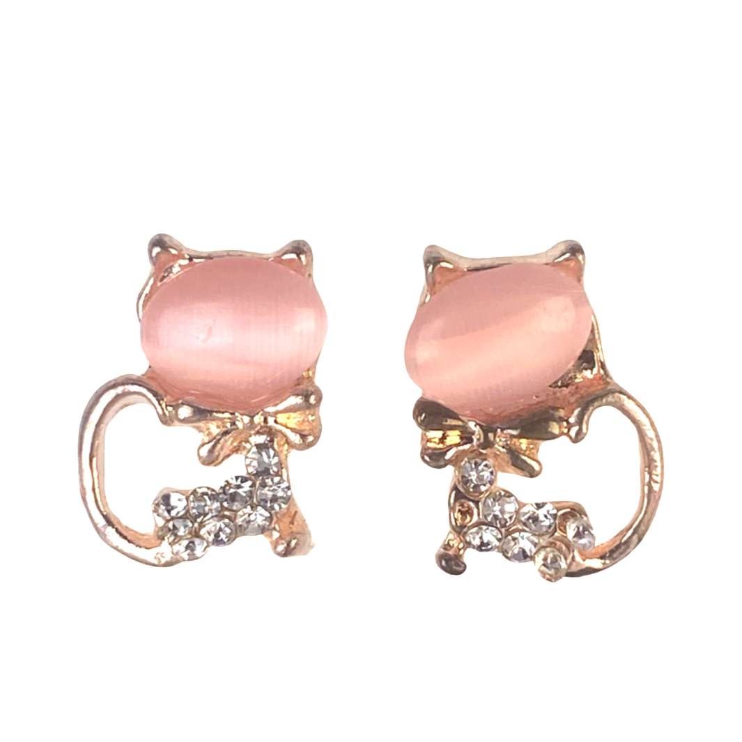 Opal Cat Body Earrings- Pink - Happy Little Kitty