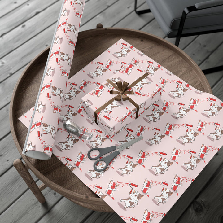 Paint Fight Cat Gift Wrap - Happy Little Kitty