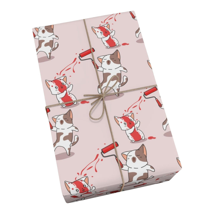 Paint Fight Cat Gift Wrap - Happy Little Kitty