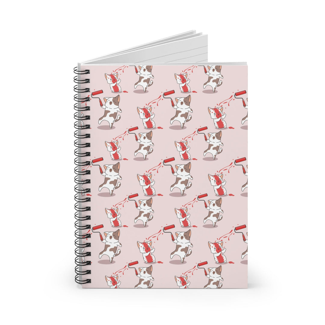 Paint Fight Cat Spiral Notebook - Happy Little Kitty