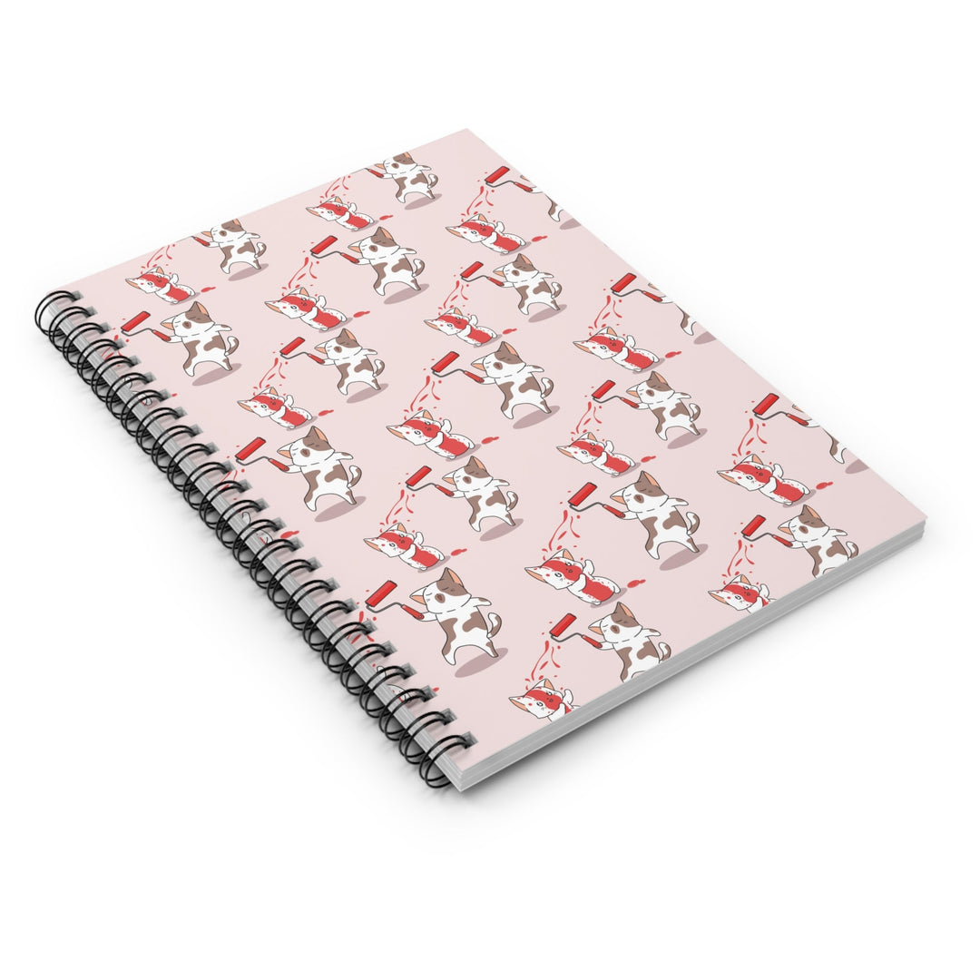 Paint Fight Cat Spiral Notebook - Happy Little Kitty