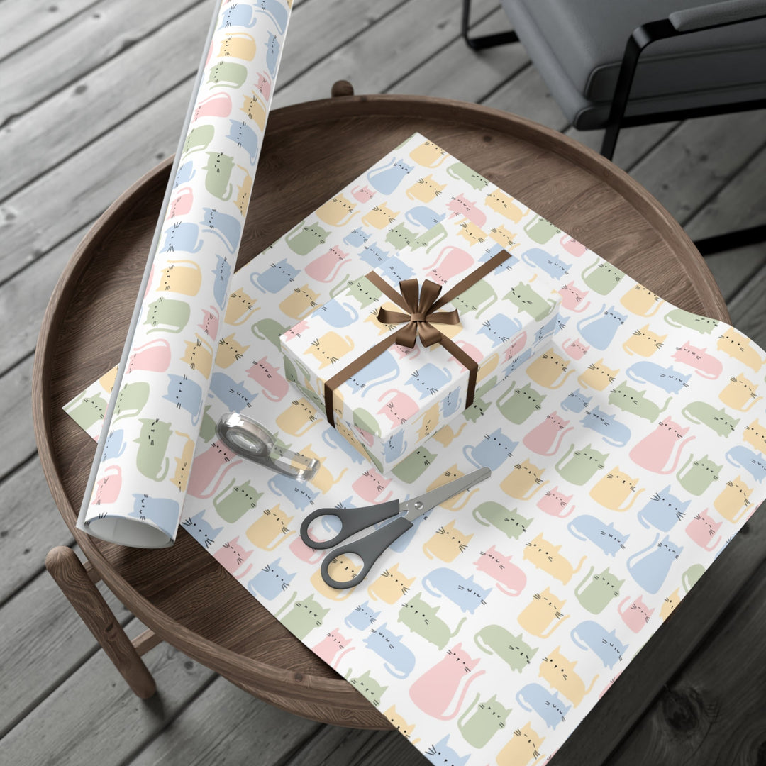 Pastel Cat Gift Wrap - Happy Little Kitty