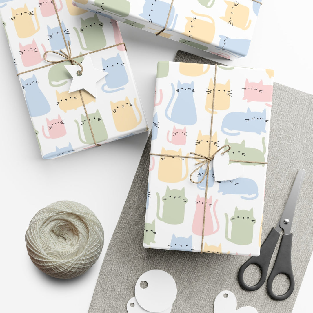 Pastel Cat Gift Wrap - Happy Little Kitty