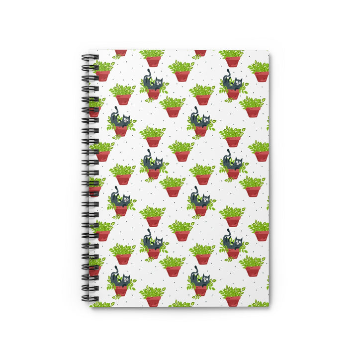 Plant Lover Cat Spiral Notebook - Happy Little Kitty