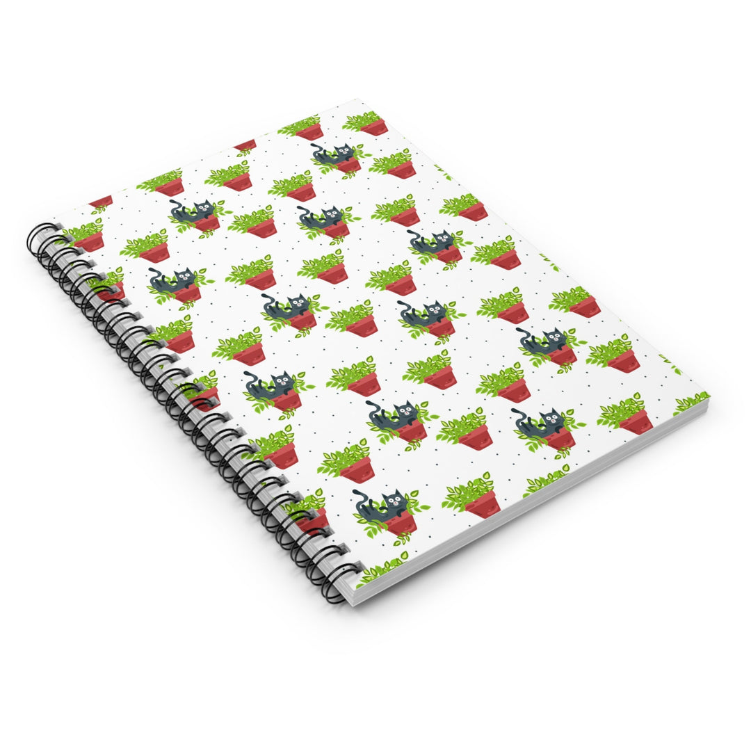 Plant Lover Cat Spiral Notebook - Happy Little Kitty