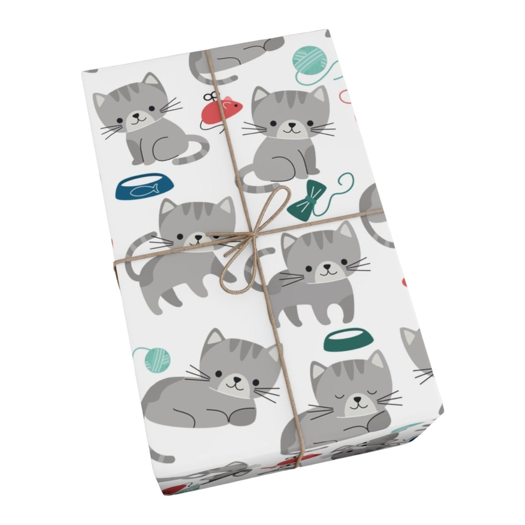 Playful Gray Kitten Gift Wrap - Happy Little Kitty