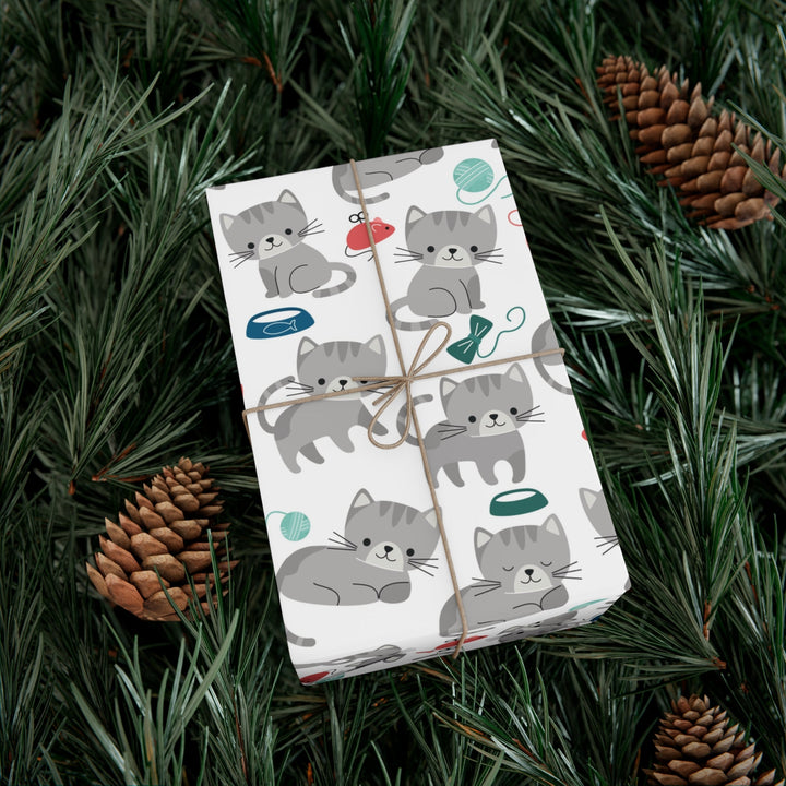 Playful Gray Kitten Gift Wrap - Happy Little Kitty