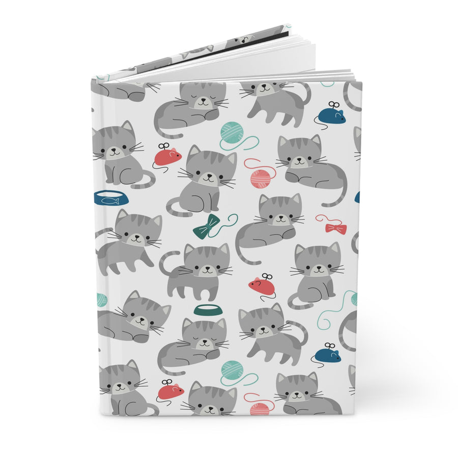 Playful Gray Kitten Hardcover Journal - Happy Little Kitty