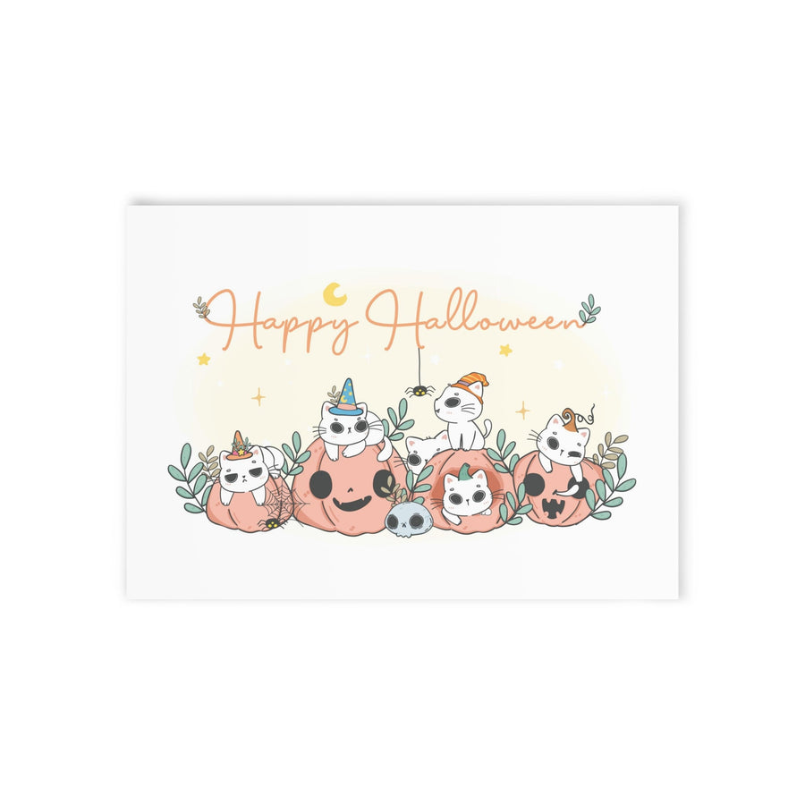 Purr-fect Pumpkin Patch Halloween Card - Happy Little Kitty