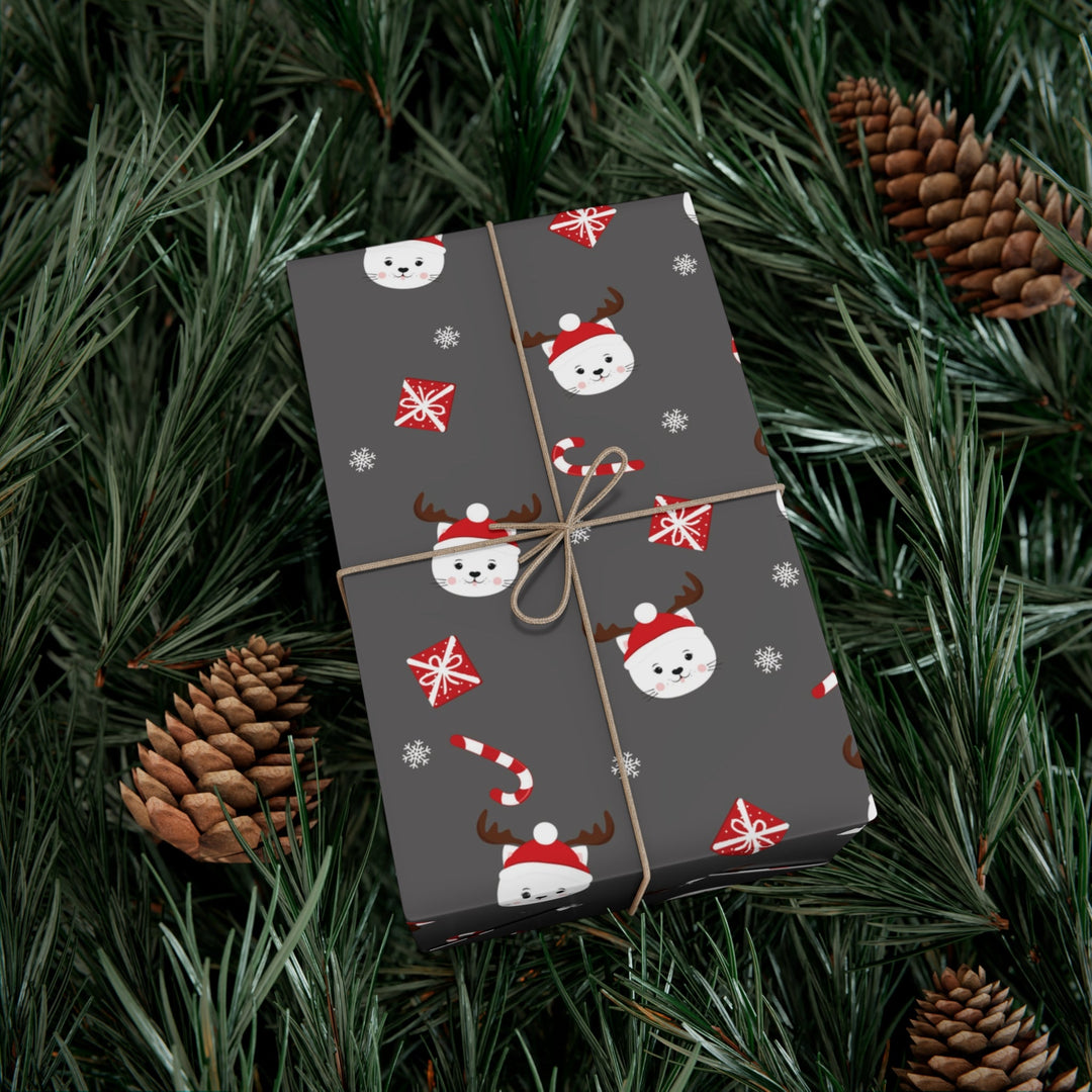 Reindeer Cat Gift Wrap - Happy Little Kitty
