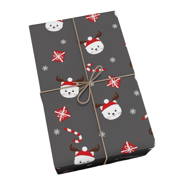 Reindeer Cat Gift Wrap - Happy Little Kitty