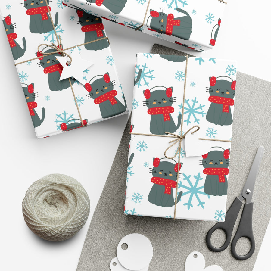 Snowflake Kitty Gift Wrap - Happy Little Kitty