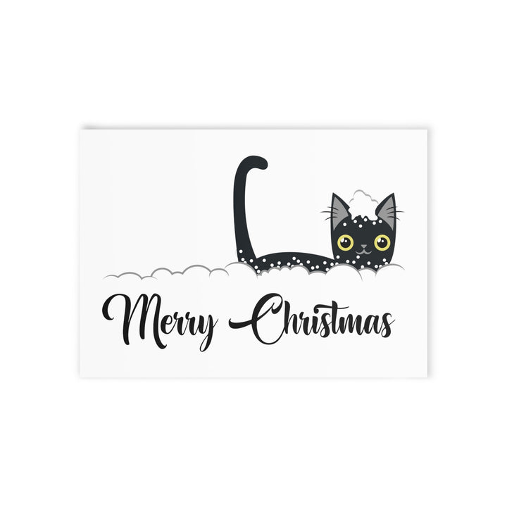 Snowy Christmas Cat Greeting Card - Happy Little Kitty