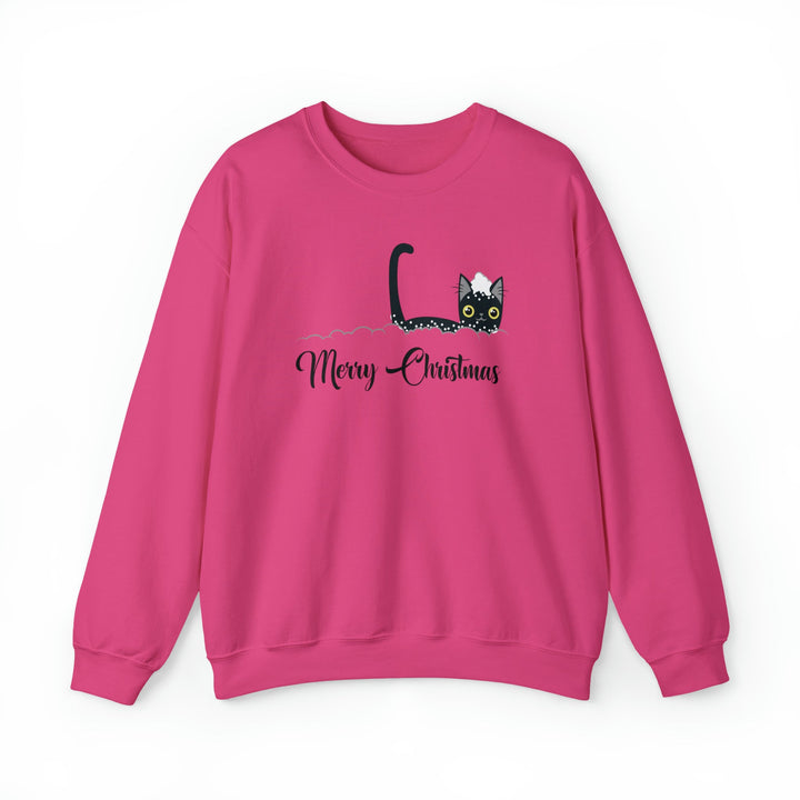 Snowy Christmas Cat Unisex Crewneck Sweatshirt - Happy Little Kitty