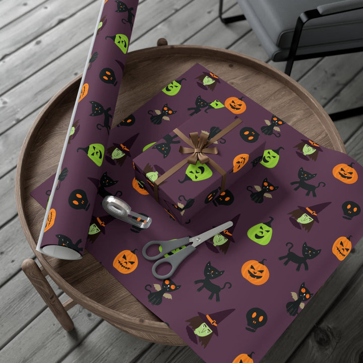 Spooky Black Cat Gift Wrap - Happy Little Kitty