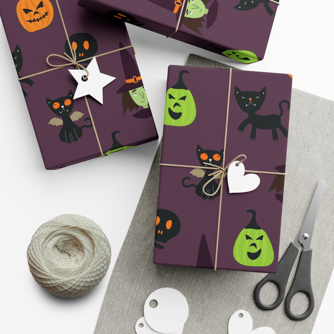 Spooky Black Cat Gift Wrap - Happy Little Kitty