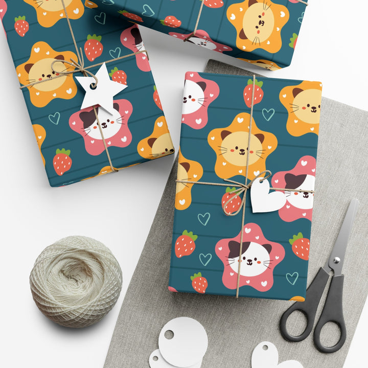 Star Cat Gift Wrap - Happy Little Kitty