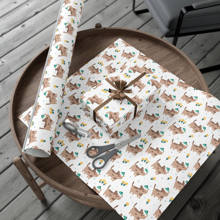 Stocking Hat Cat Gift Wrap - Happy Little Kitty