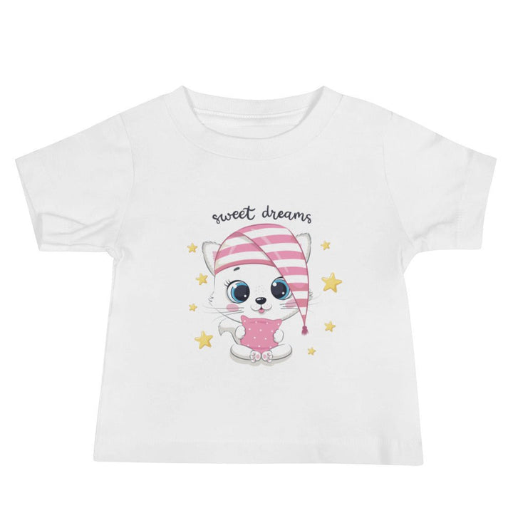 Sweet Dreams Baby Jersey Short Sleeve T-Shirt - Happy Little Kitty