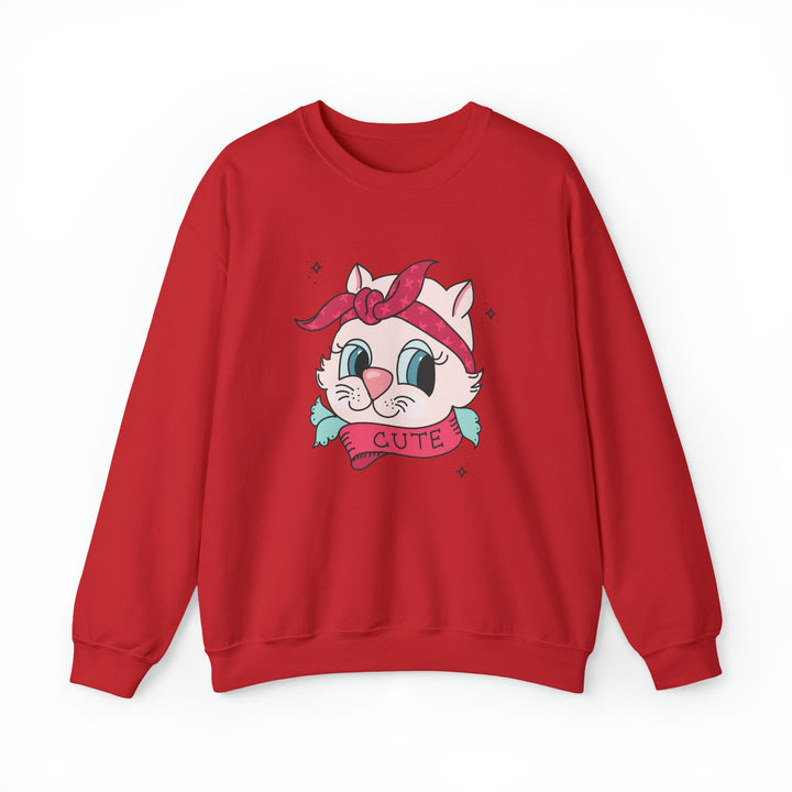 Tattoo Cat Crewneck Sweatshirt - Happy Little Kitty